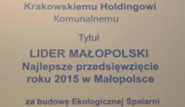 Krakowska Ekospalarnia liderem Małopolski 2015