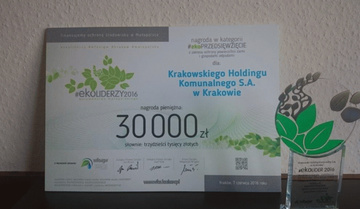 Krakowski Holding Komunalny S.A. otrzymał nagrodę ekoLIDER